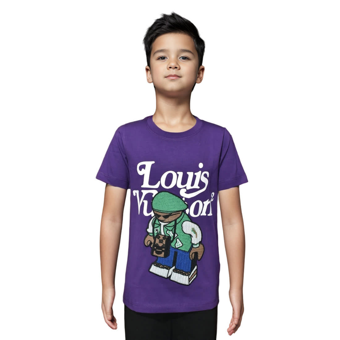 Louis Vuitton Purple Premium Quality Kids T-shirt-0