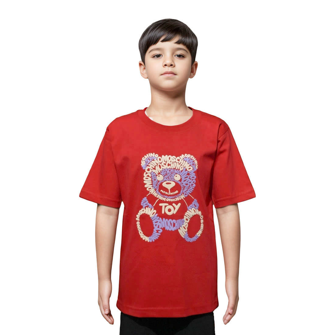 Moschino Teddy Print Red Premium Kids T-shirt-0