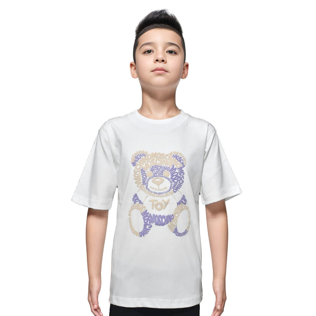 Moschino Teddy Print White Premium Kids T-shirt-0