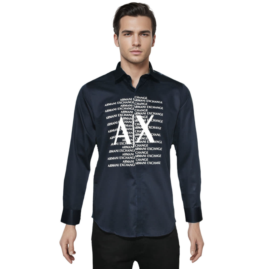 Armani Exchange Navy Blue Premium Quality Full Sleeve Shirt-6