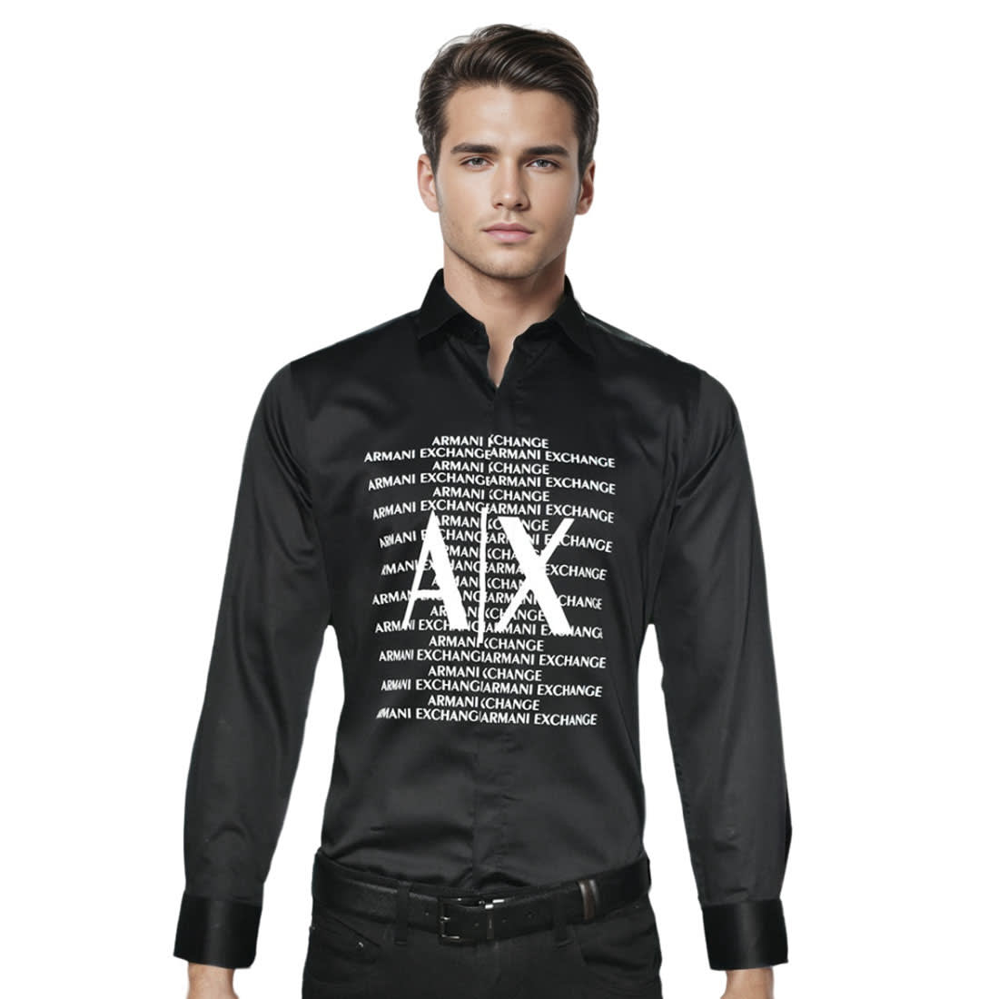 Armani Exchange Black Premium Quality Full Sleeve Shirt-0