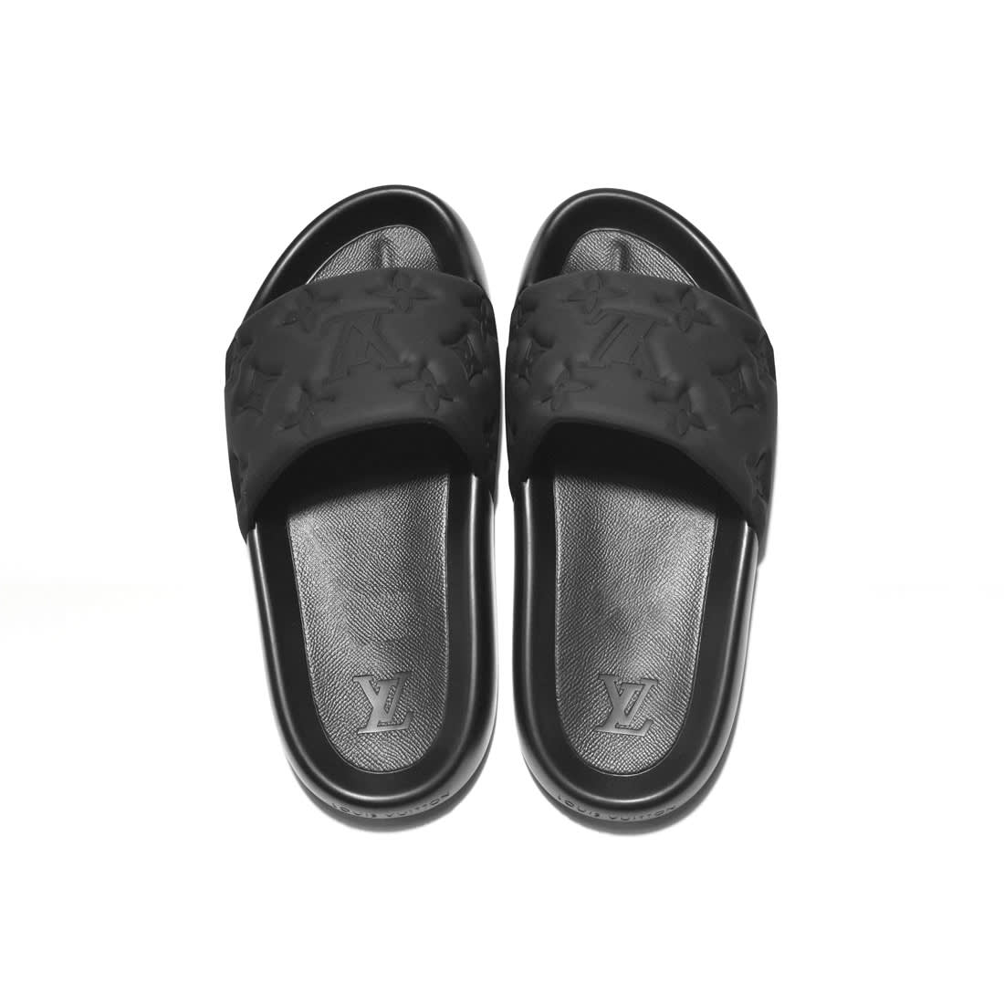 Louis Vuitton Black Premium Quality Men's Flip-flops-3