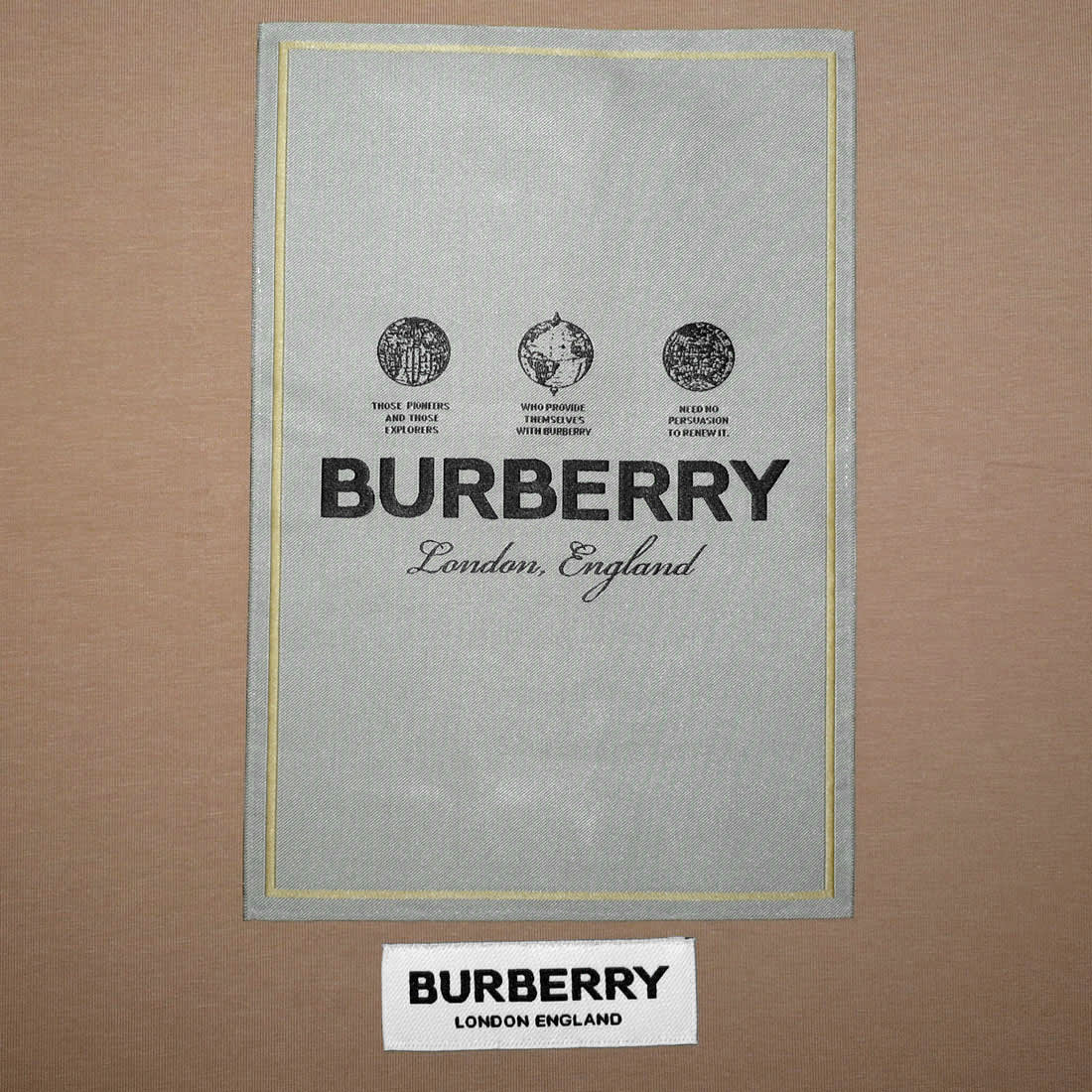 Burberry Label Print Brown Premium Kids T-shirt-3