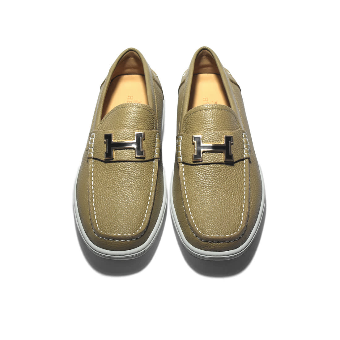 Hermes Light Brown Premium Casual Loafers-3