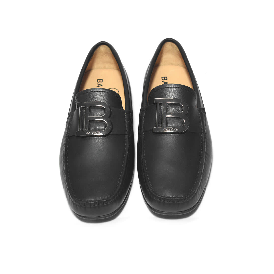 Balmain Black Premium Quality Logo Loafers-3