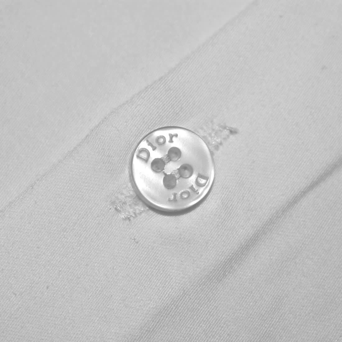 Dior White Oblique Pattern Pocket Logo Shirt-4