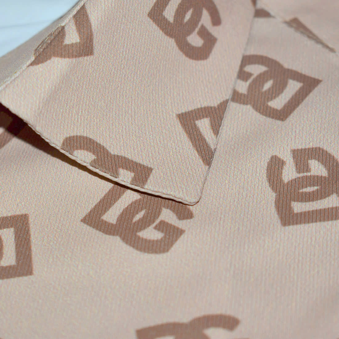 Dolce & Gabbana All-Over Logo Print Brown Premium Shirt-4