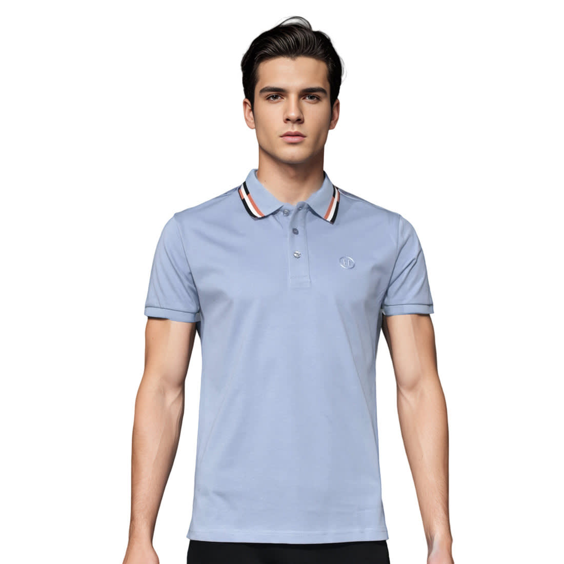 Hermes Light Blue Premium Luxury Polo T-shirt-0