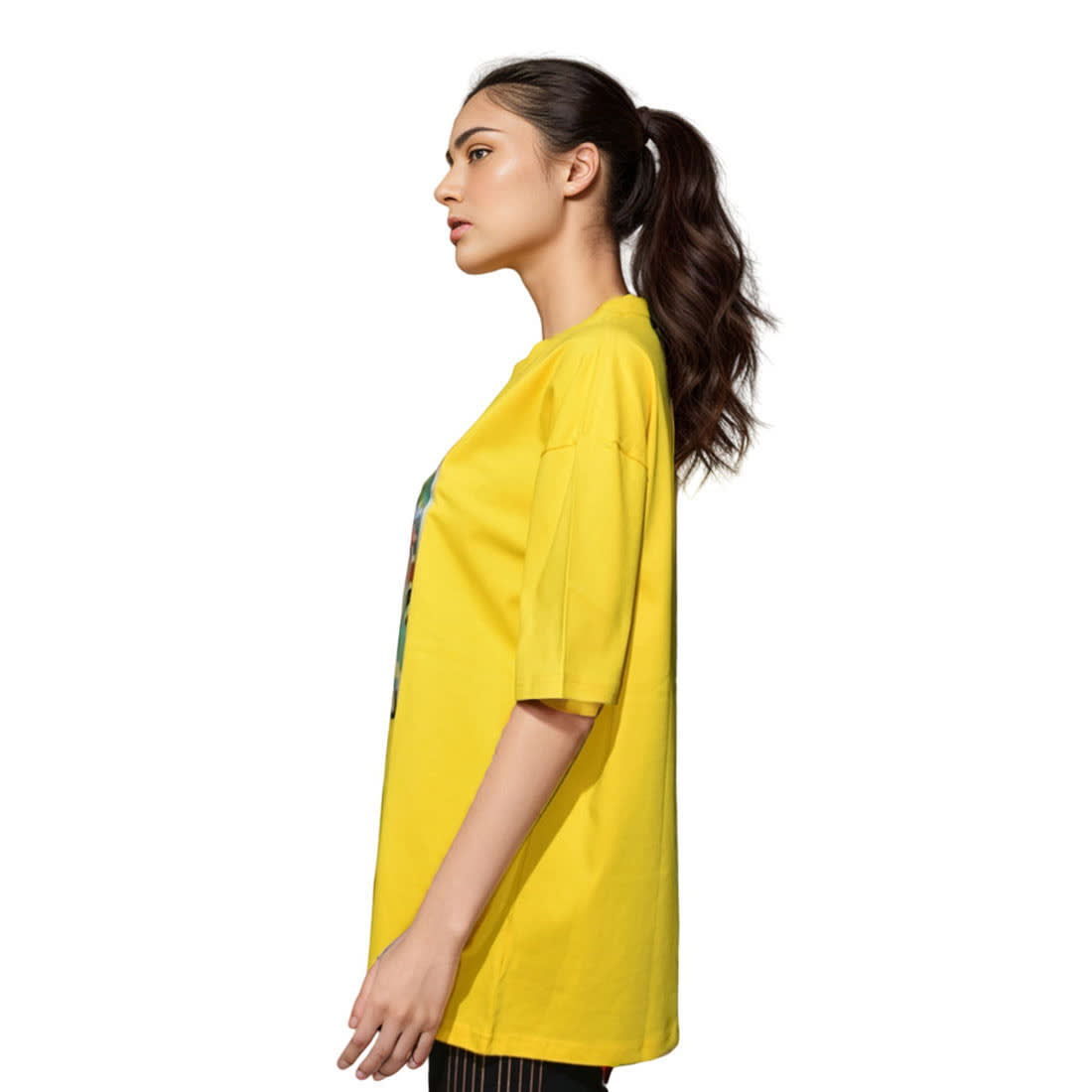 Burberry Yellow England Flag Print Women Oversized T-shirt-2