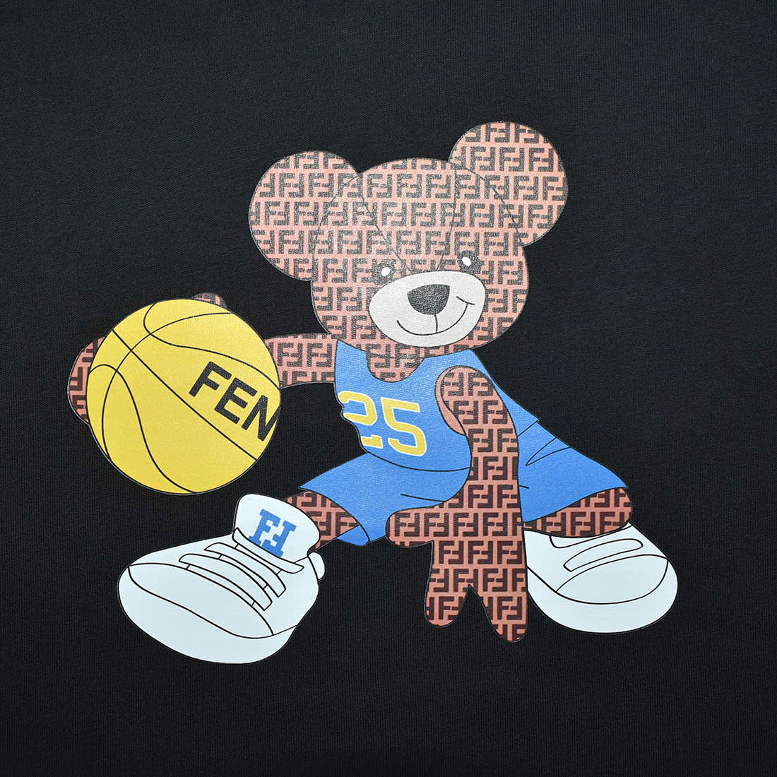 Fendi Basketball Teddy-Bear Black Premium Kids T-shirt-3