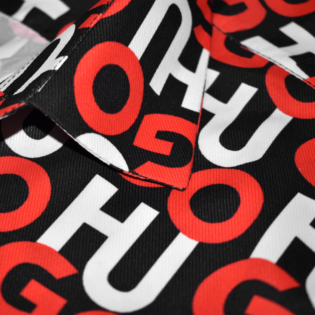 Hugo Boss All-Over Logo Print  Red & Black Premium Shirt-3