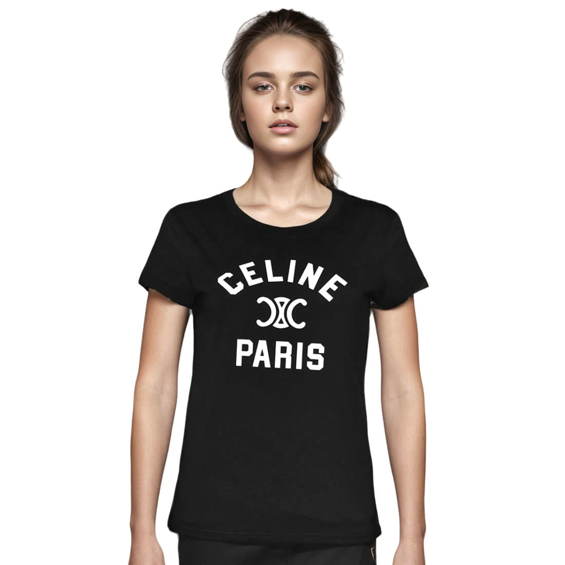 Celine Black Premium Quality Women T-shirt-0
