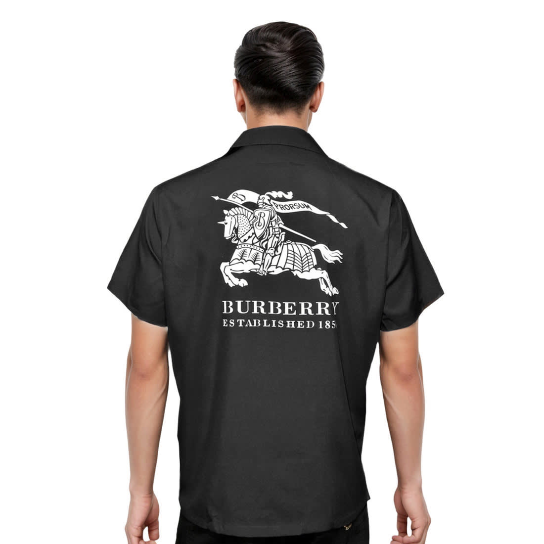 Burberry England Black Classic Satin Half Sleeves Shirt-1