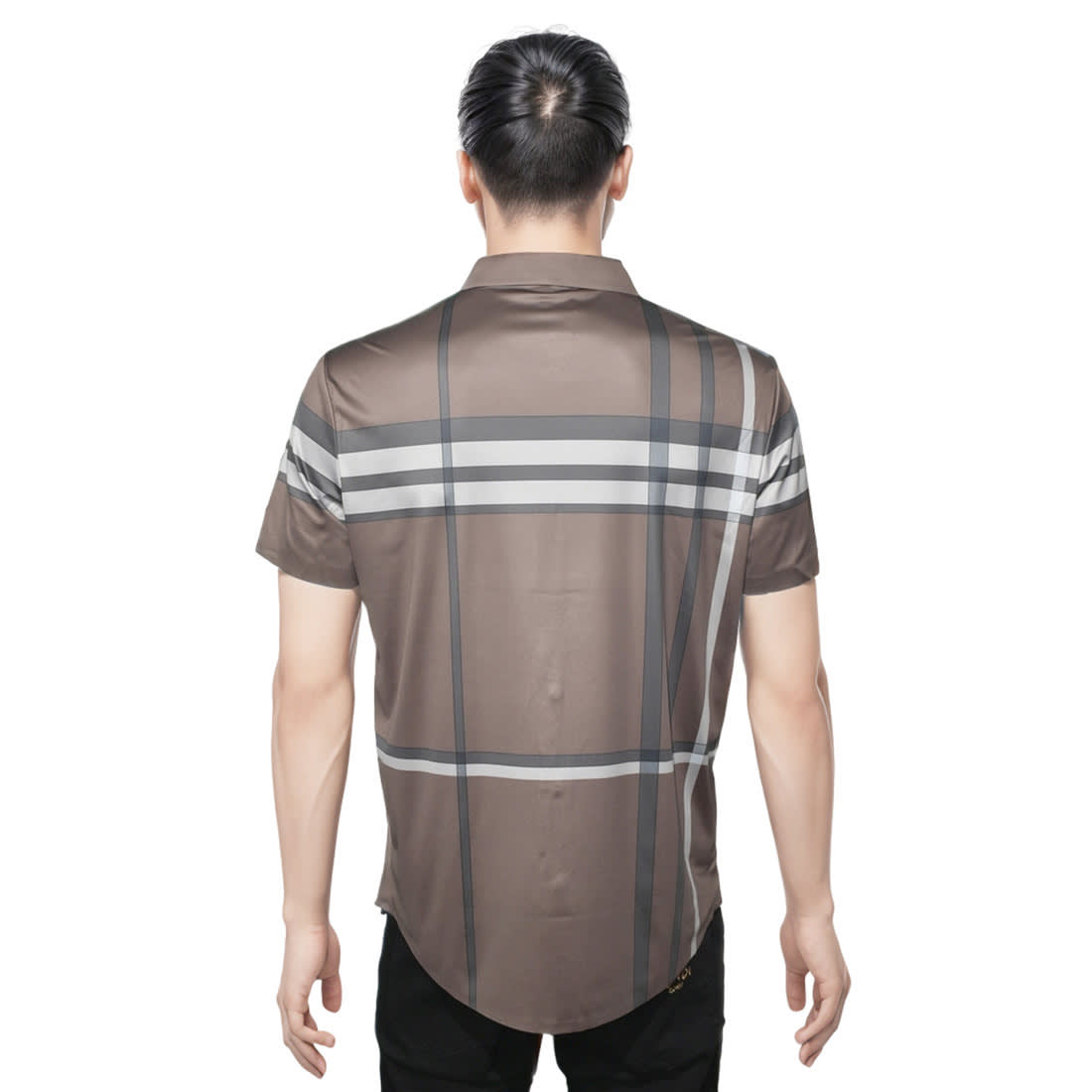 Burberry Brown Checks Embroidered Premium Shirt-2