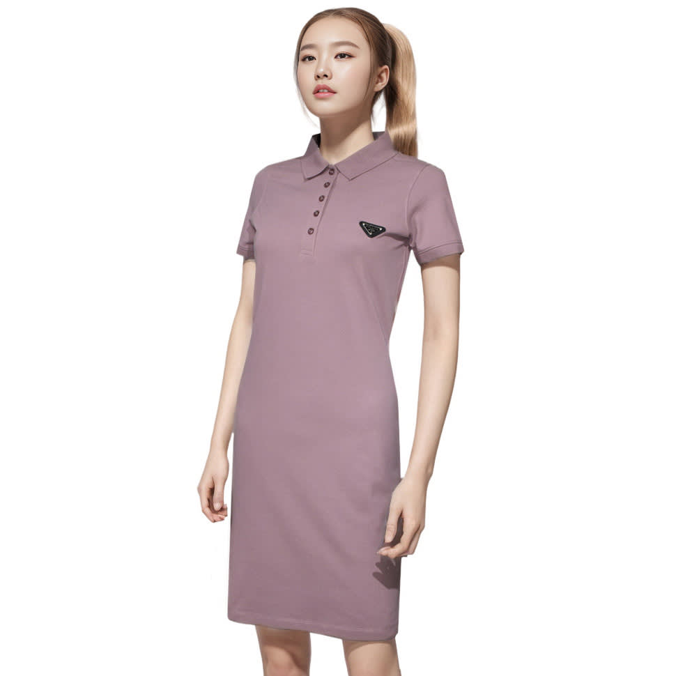 Prada Re-Nylon Logo Purple Premium Dress-0