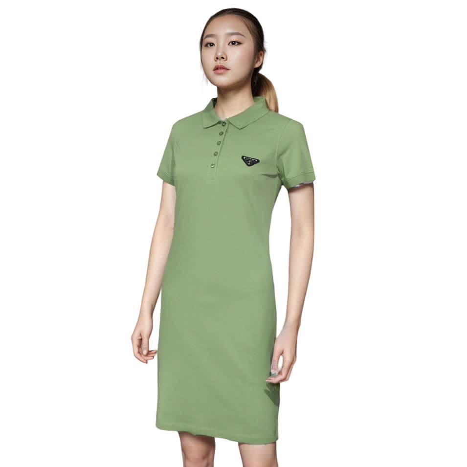 Prada Re-Nylon Logo Green Premium Dress-0