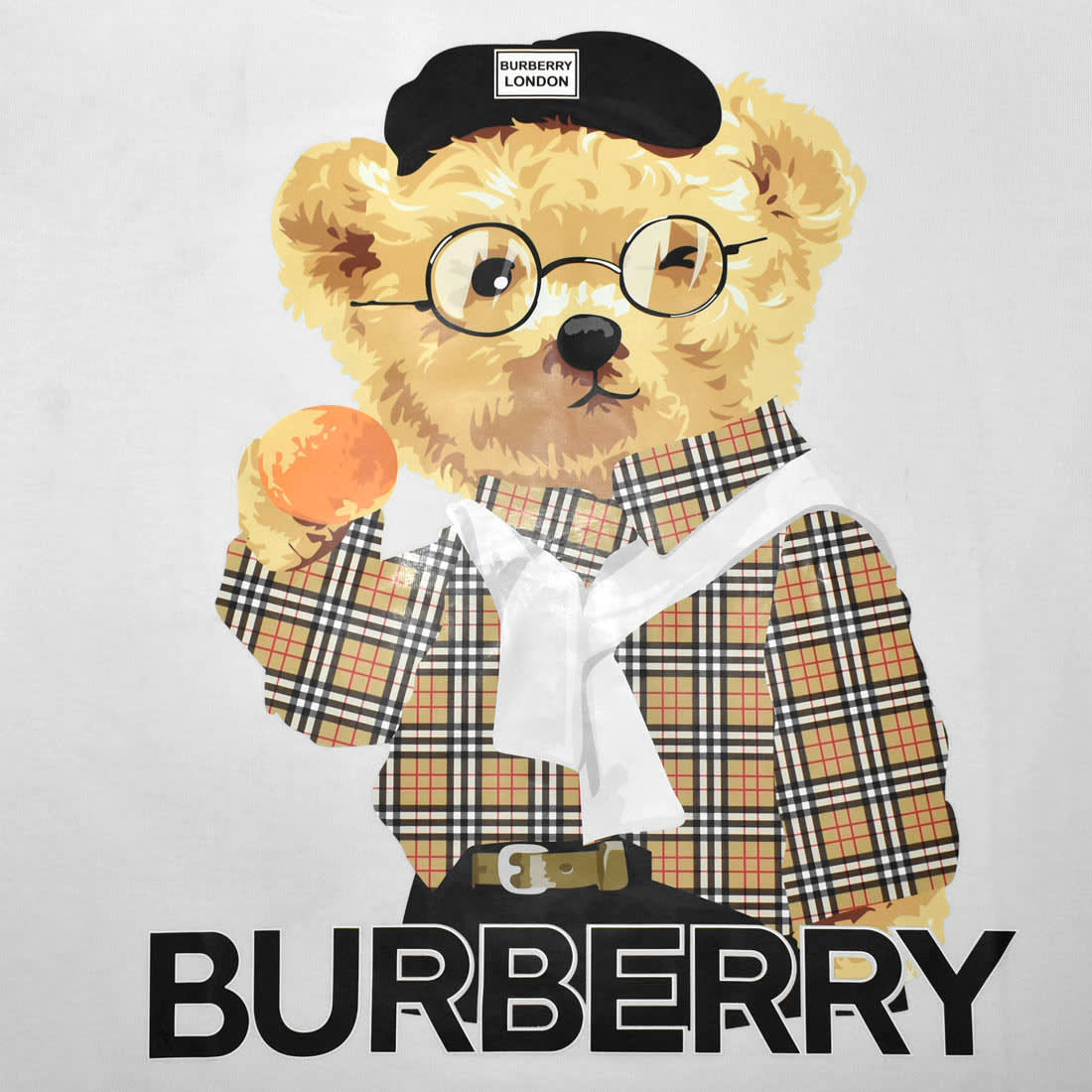 Burberry Teddy Print White Women Oversized T-shirt-3