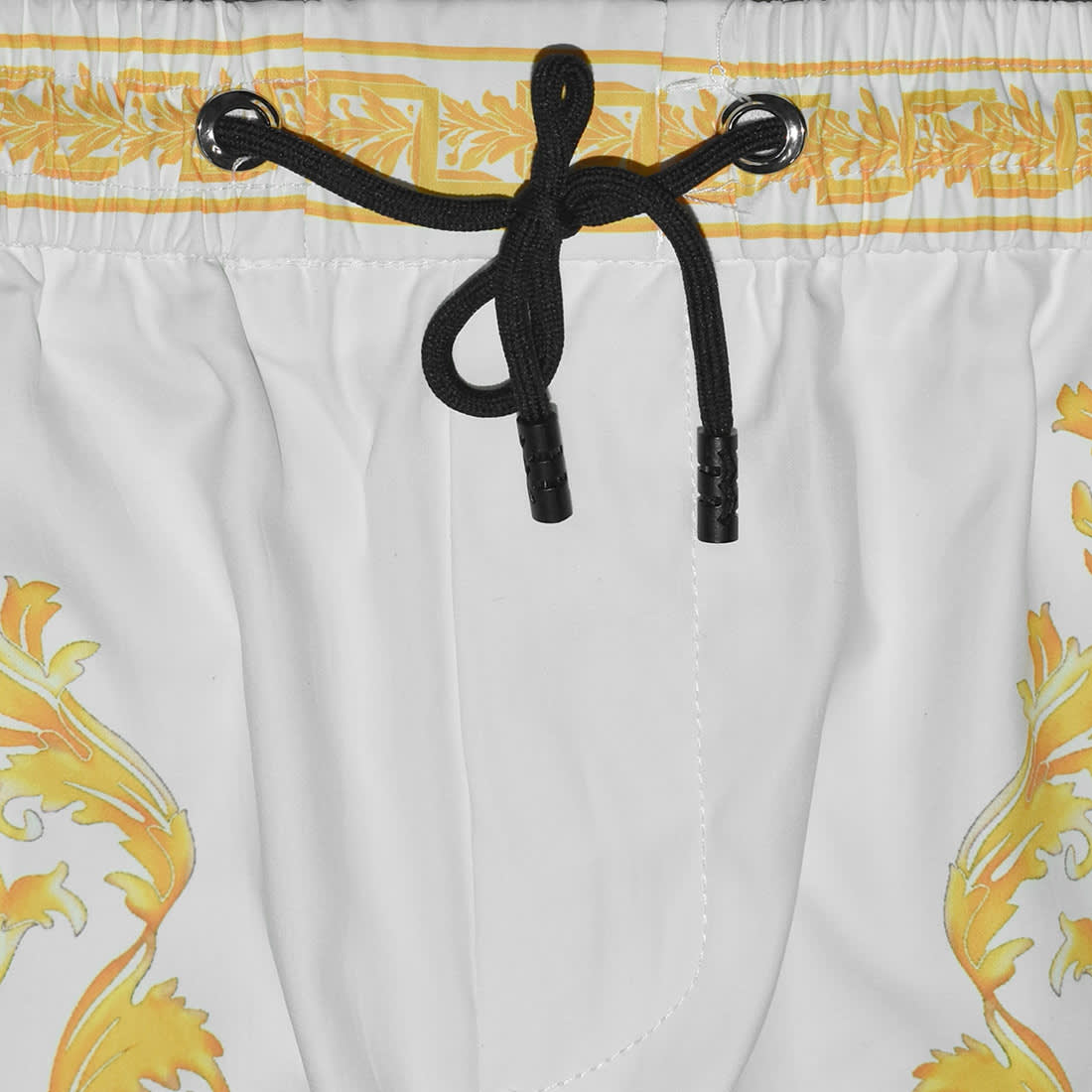 Versace Wild Baroque Print White Swim Mens Shorts-3