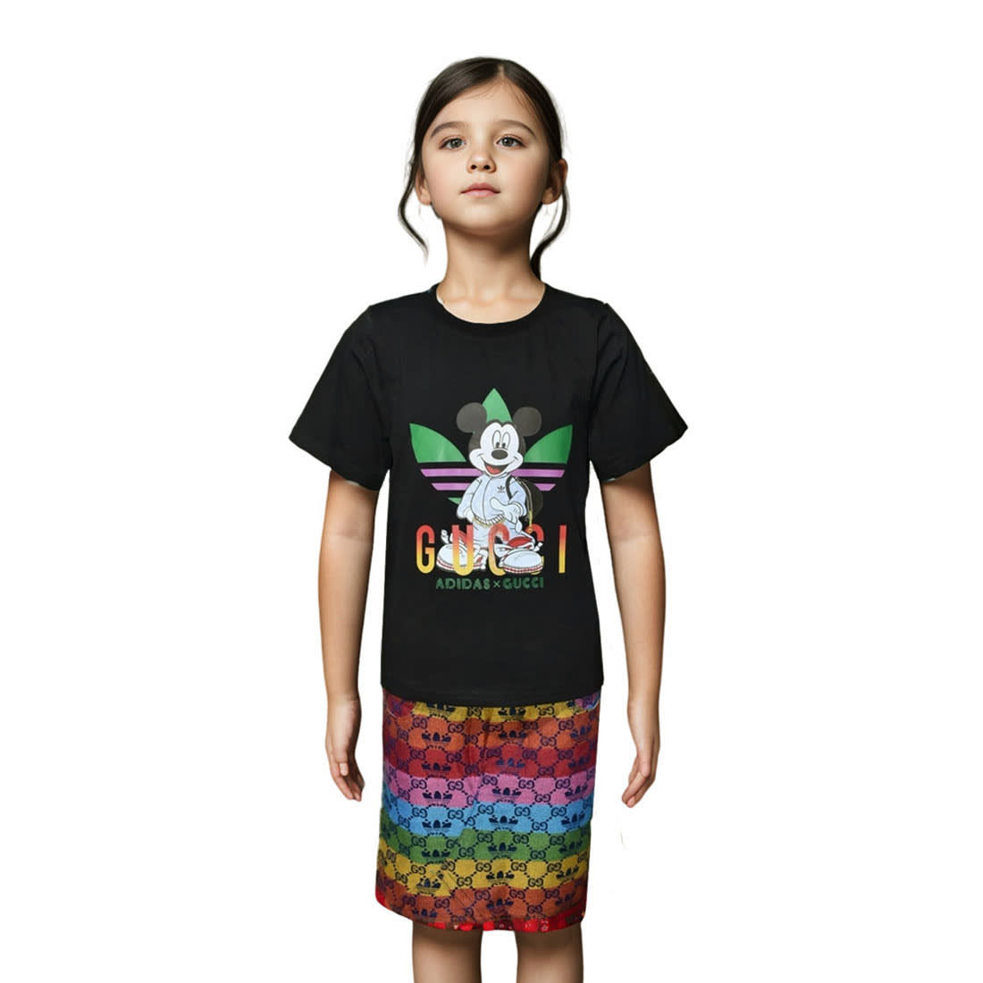 Gucci Mickey Mouse Print Black Girls Co-ord Set-0