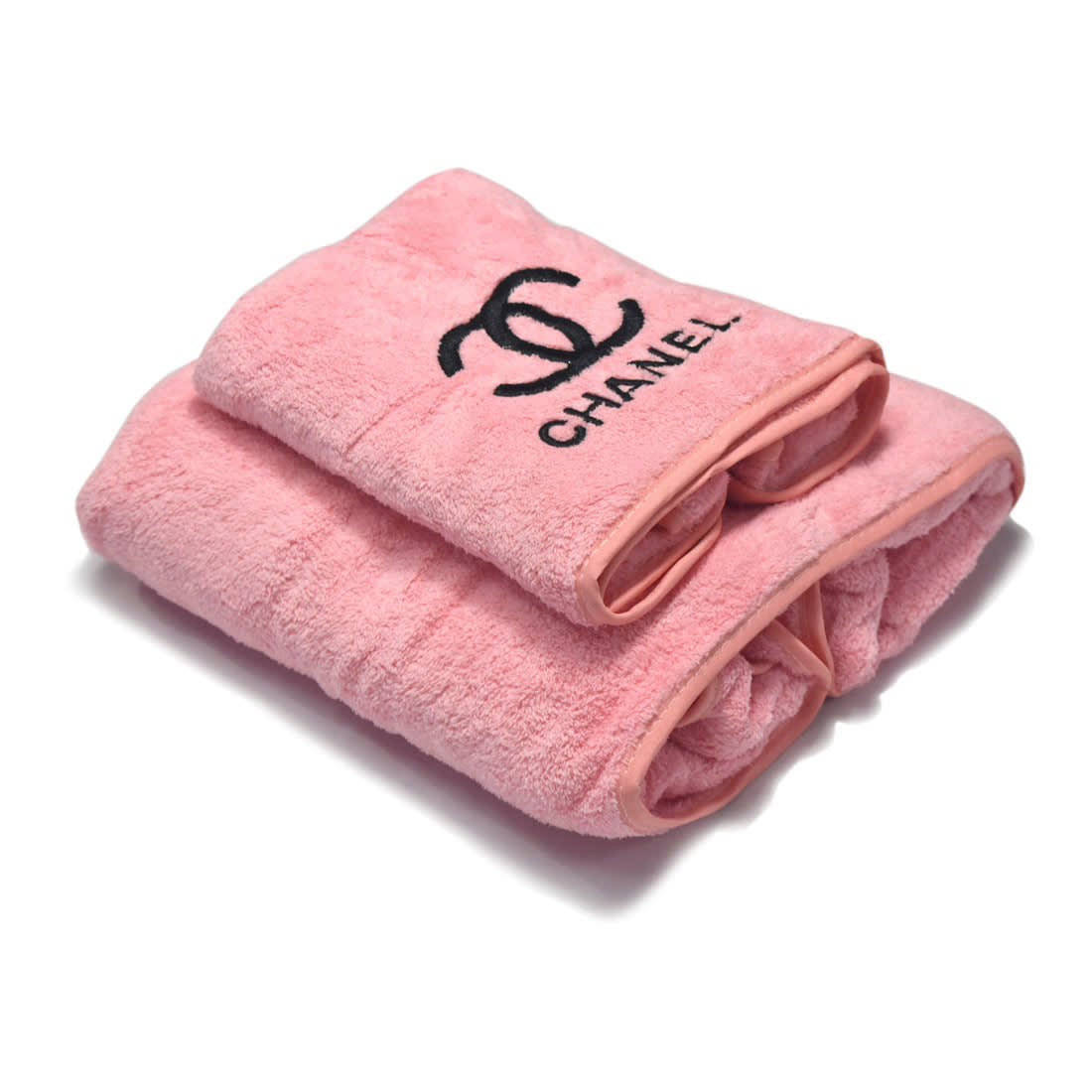 Chanel Embroidery Logo Pink Premium Towels - Set of 2-0