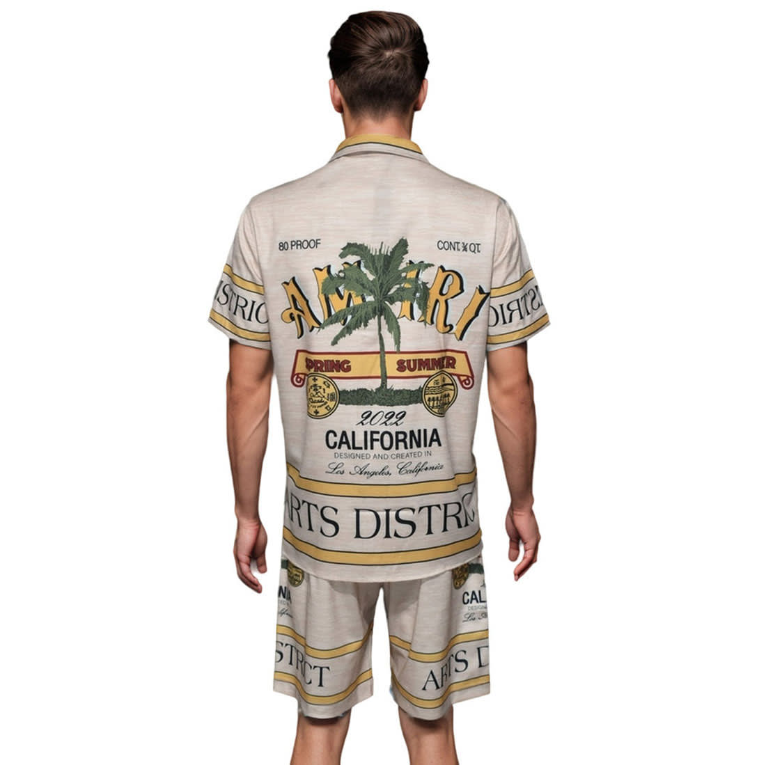 Amiri Rum logo-print silk bowling Shirt & Shorts Combo-1