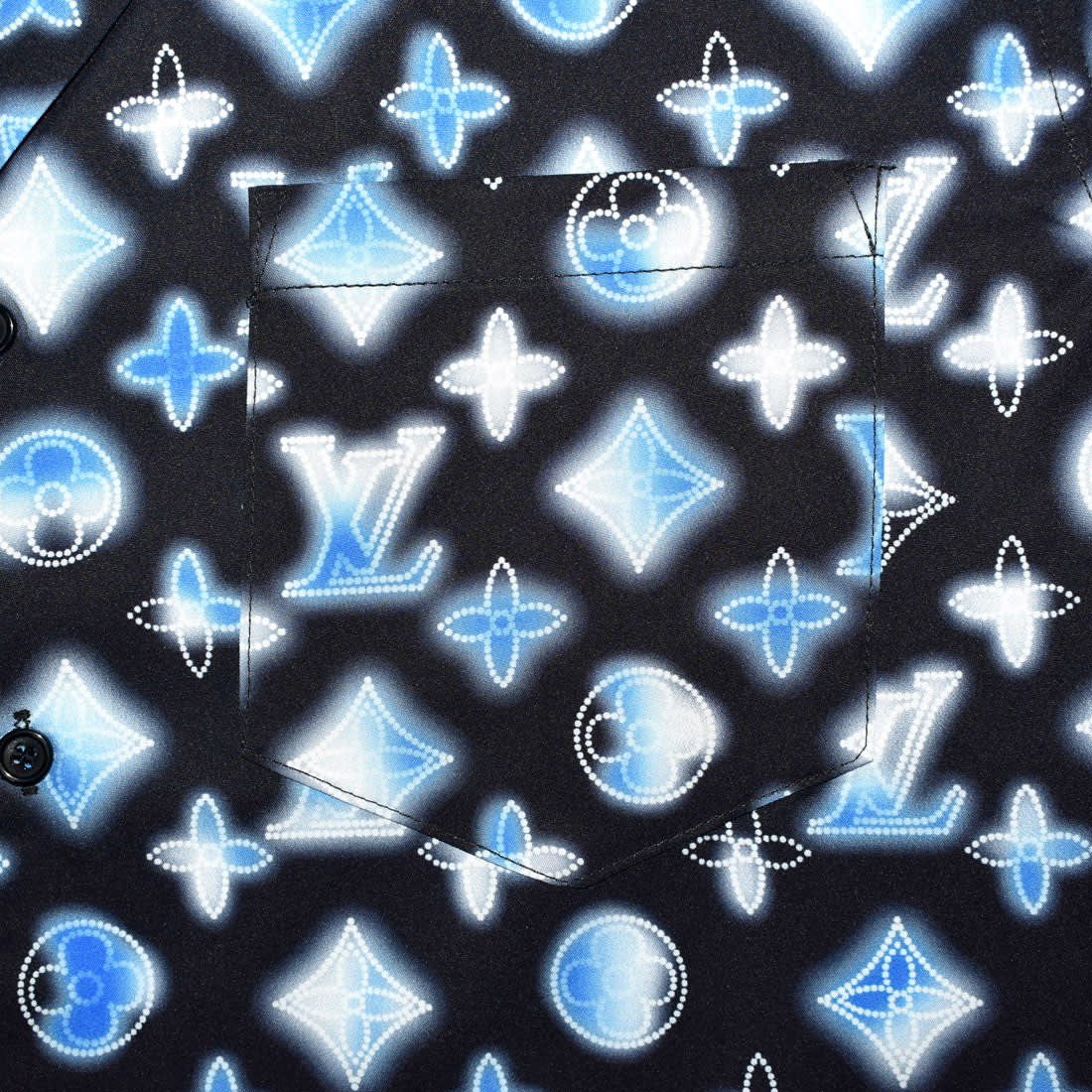 Louis Vuitton Striped Monogram Blue Print Shirt & Shorts Combo-5