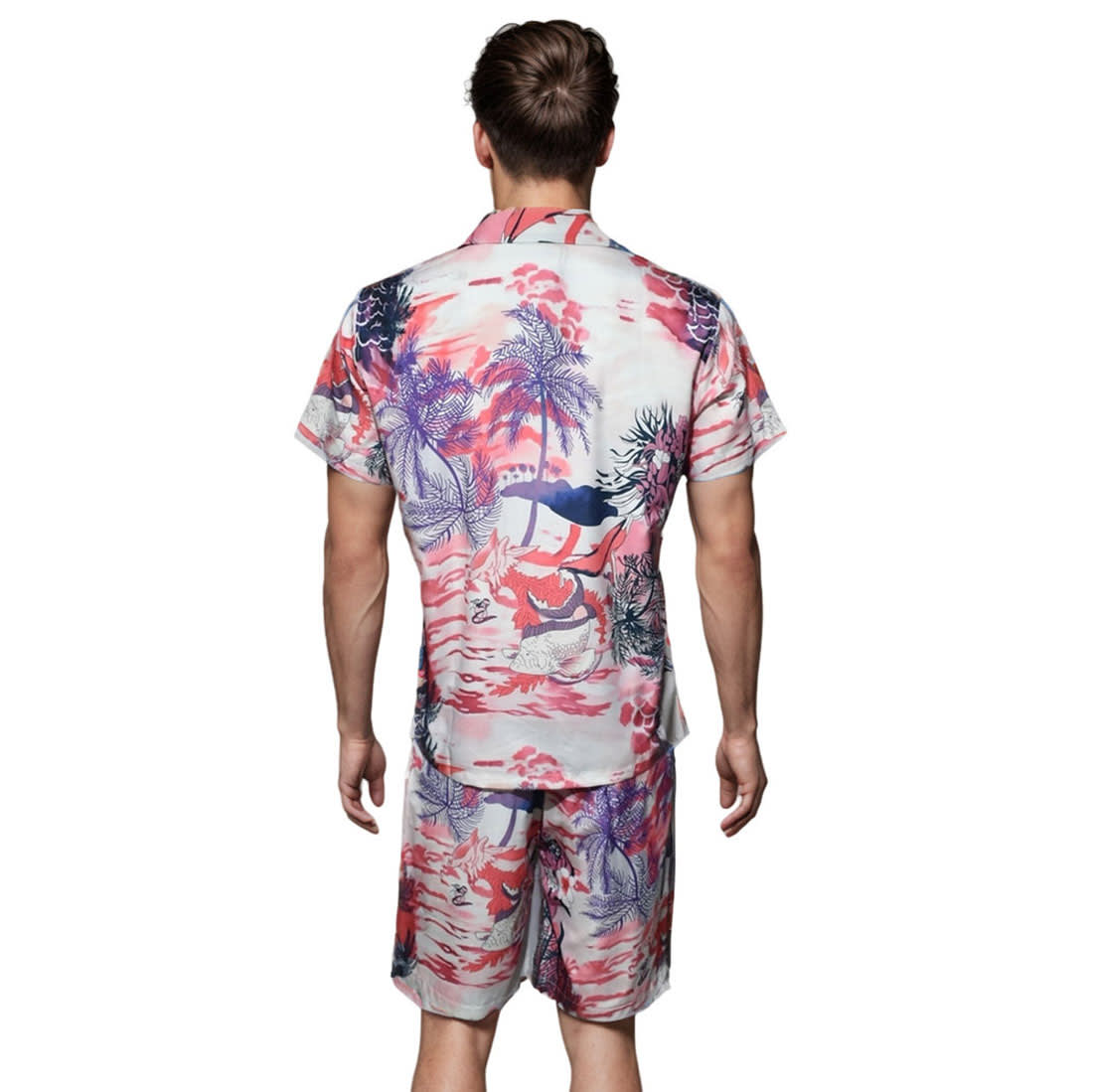 Amiri Hawaii Floral Print Pink & White Premium Shirt & Shorts Combo-1