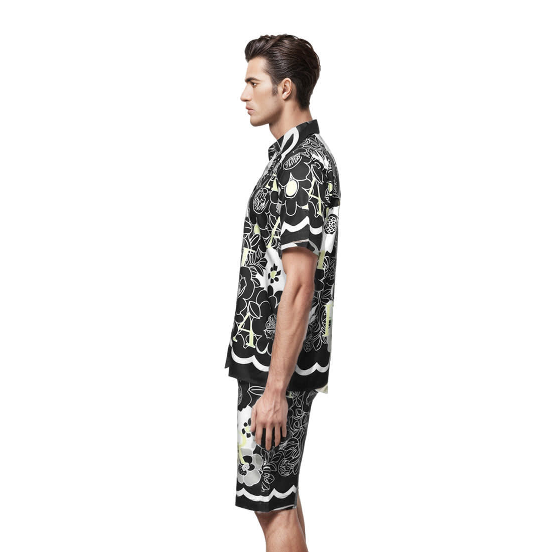 Amiri Black Floral Premium Mens Shirt & Shorts Combo-2