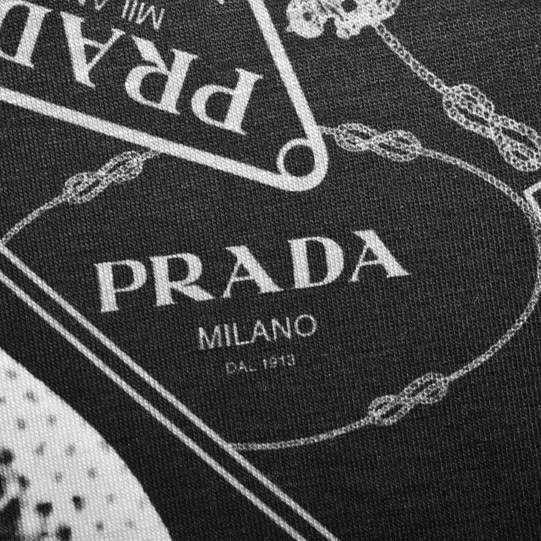 Prada Black Premium Quality Short Sleeve Shirt & Shorts Combo-4