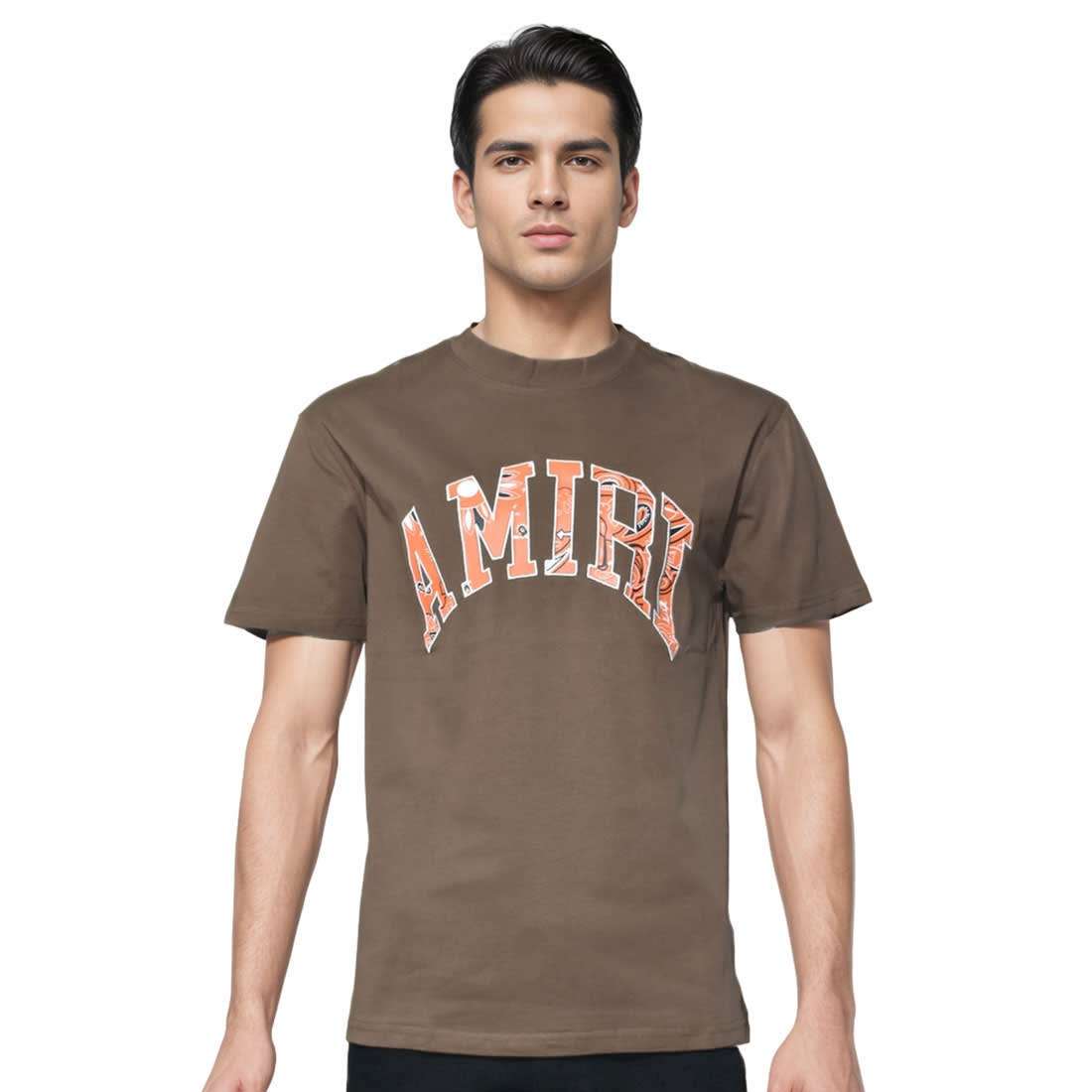 Amiri Print Brown Premium Quality Bandana T-shirt-0