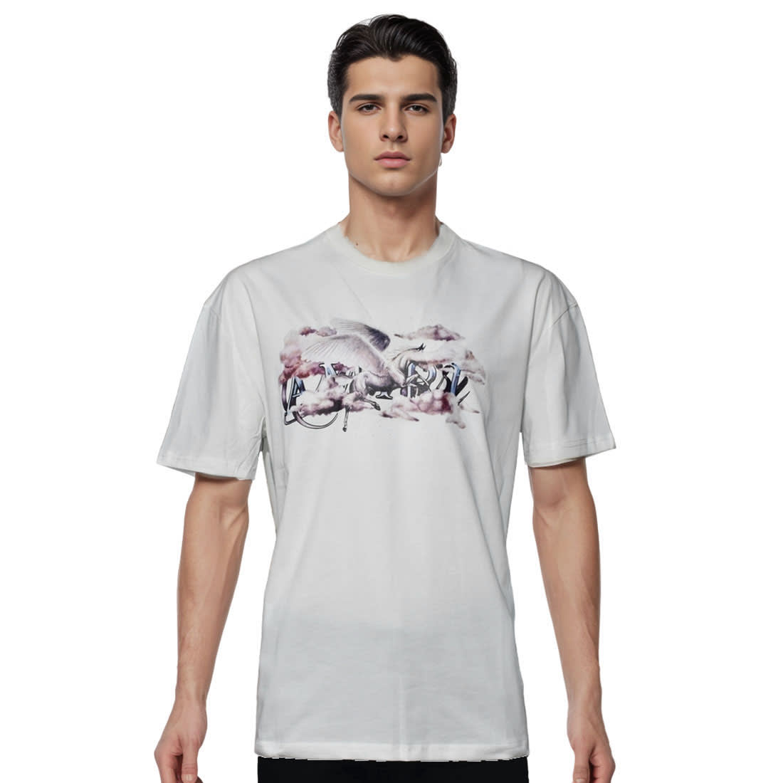 Amiri Pegasus Script Print Premium T-shirt-0