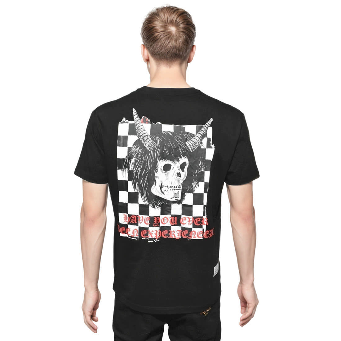 Amiri Black Wes Lang Checker Skull T-shirt-1