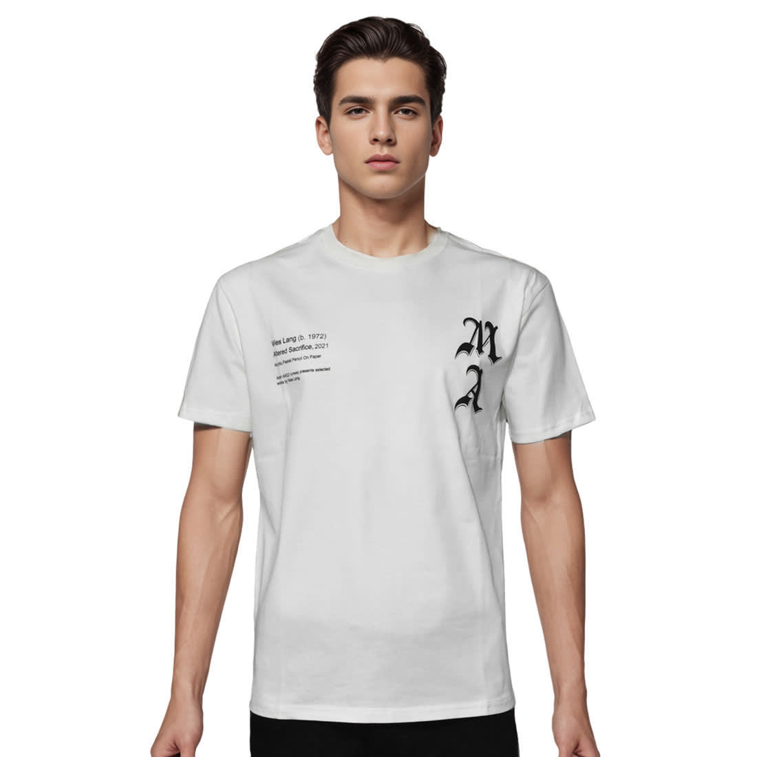 Amiri White Wes Lang Checker Skull T-shirt-0