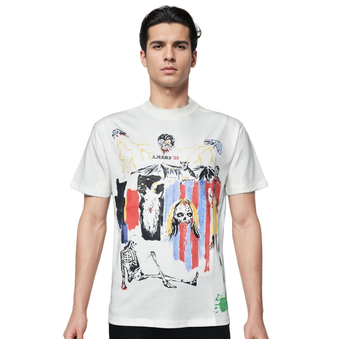 Amiri X Wes Lang Blood Printed White T-shirt-0