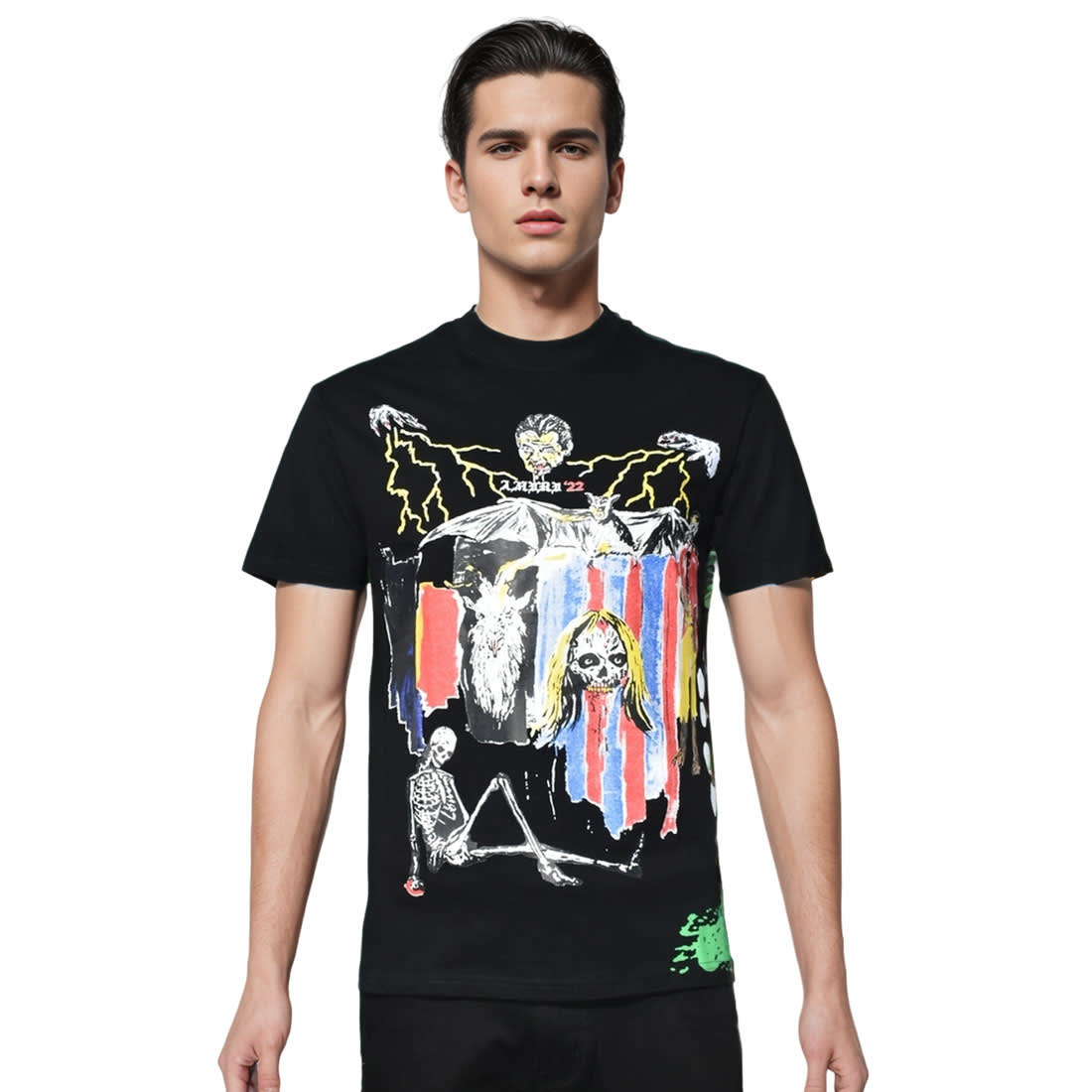 Amiri X Wes Lang Blood Printed Black T-shirt-0