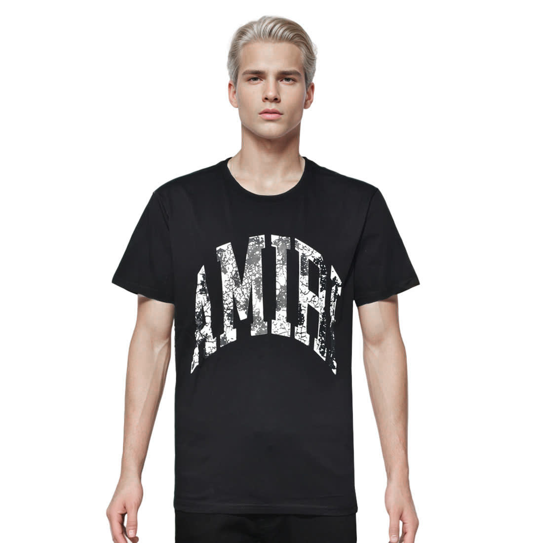 Amiri Black Premium Quality Bandana Logo T-shirt-0