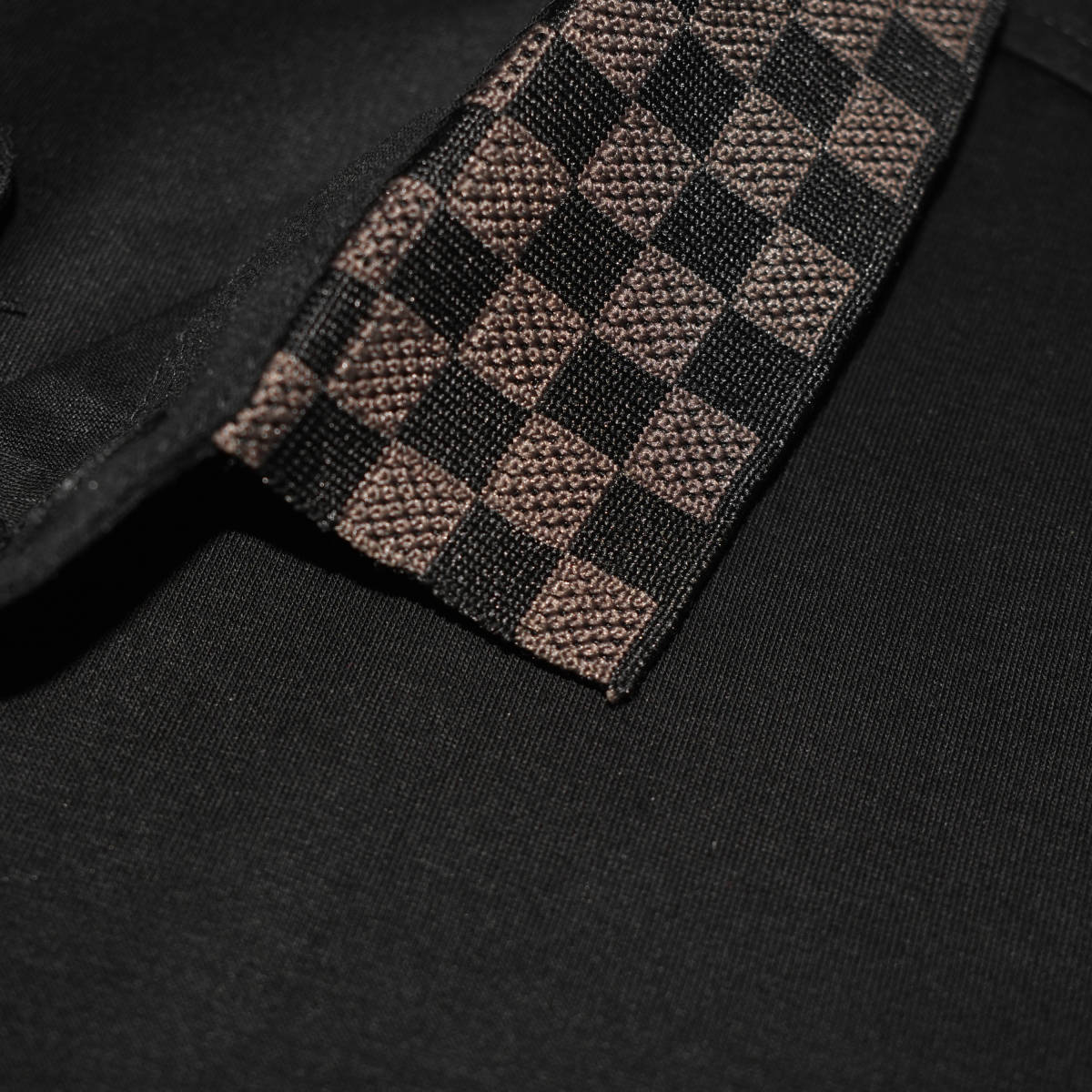 Louis Vuitton Logo Print Black Premium Quality Polo Tees-4