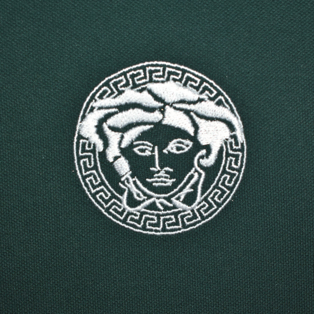 Versace Embroidered logo Green Premium Polo T-shirt-3