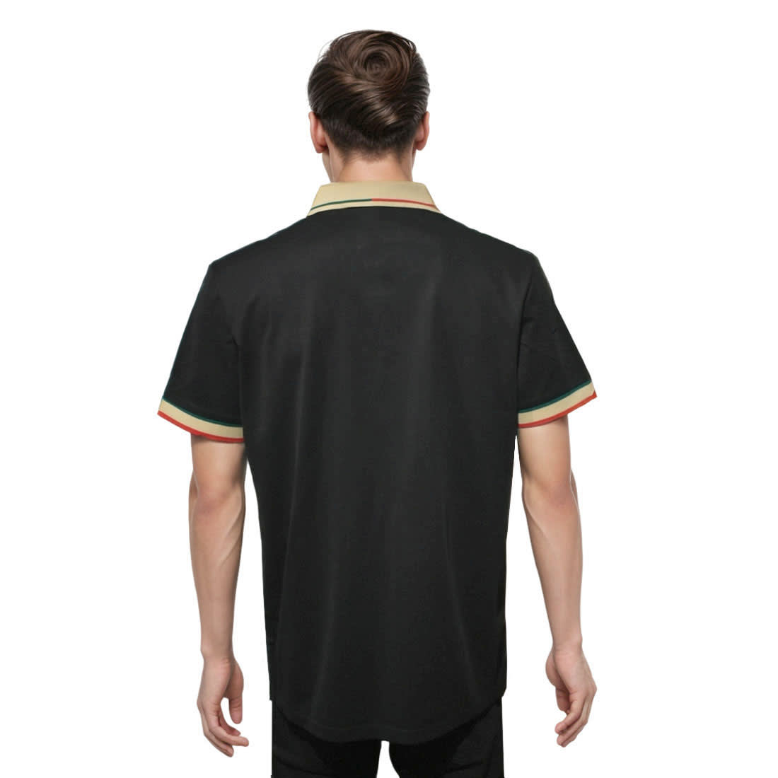Gucci Black Embroidered logo Premium T-shirt-1