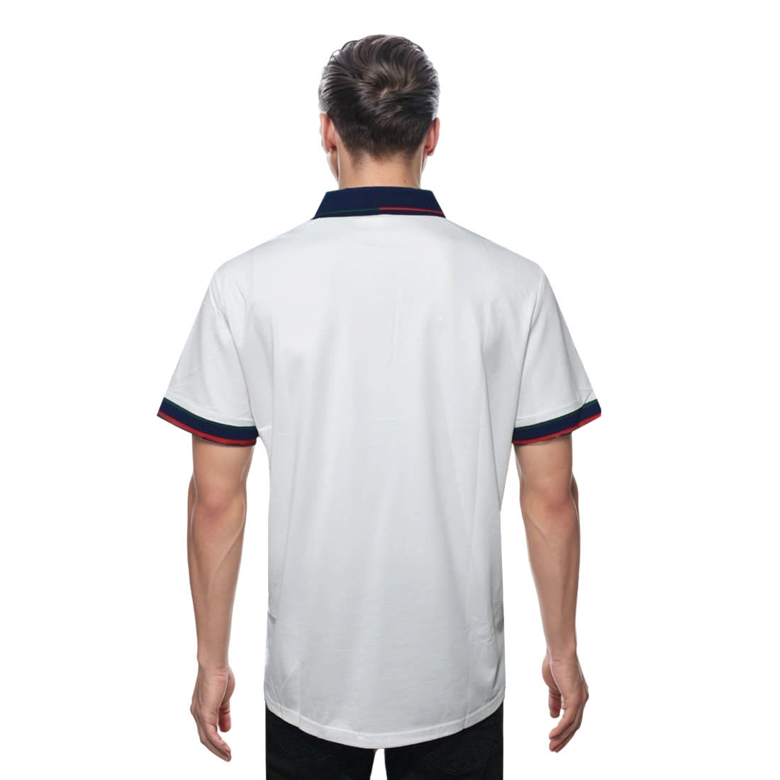 Gucci White Embroidered logo Premium T-shirt-1