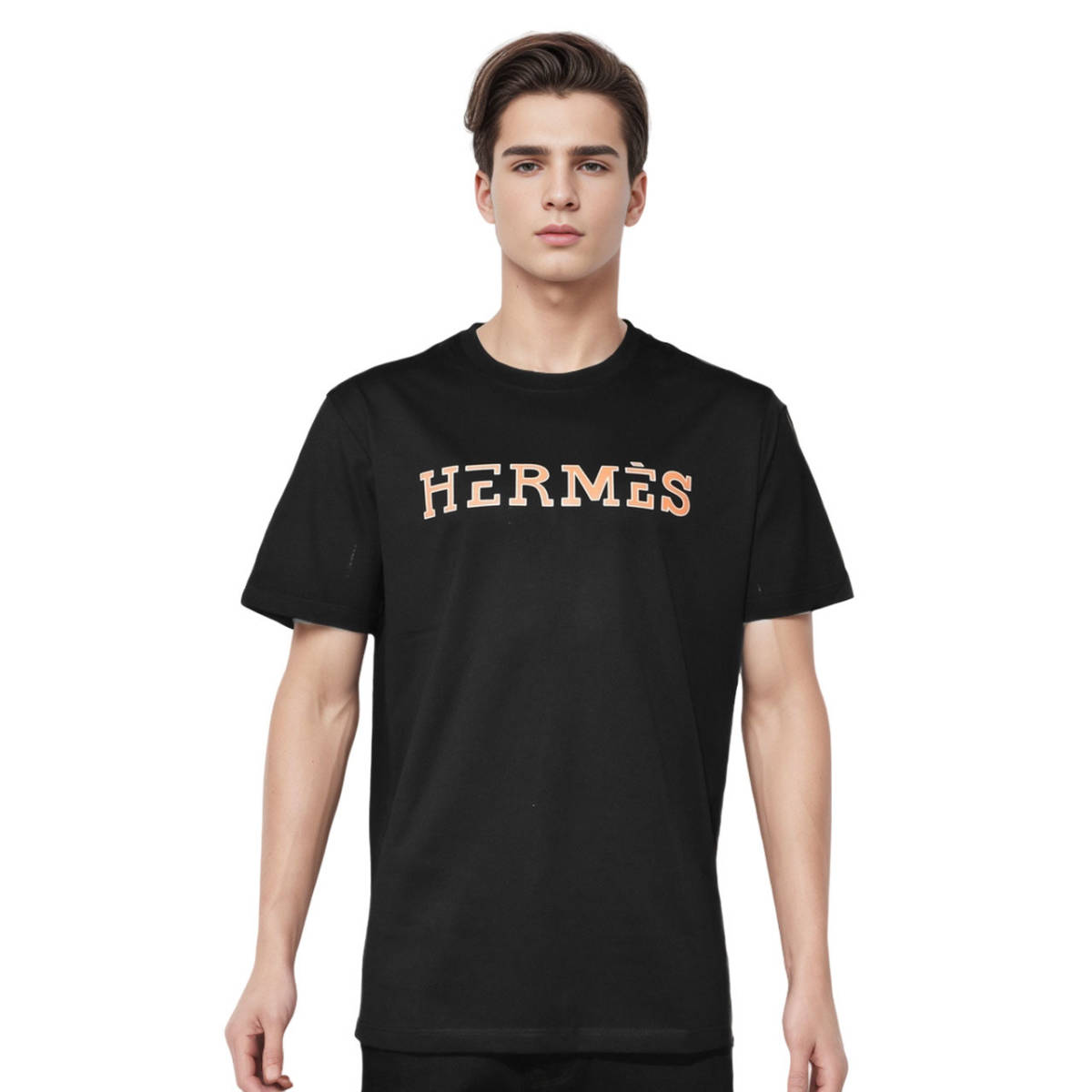 Hermes Paris Black Round Neck Premium T-shirt-0