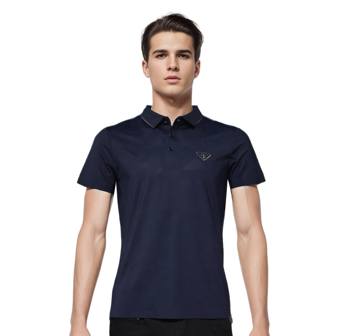 Prada Blue Premium Quality Polo Tees-0
