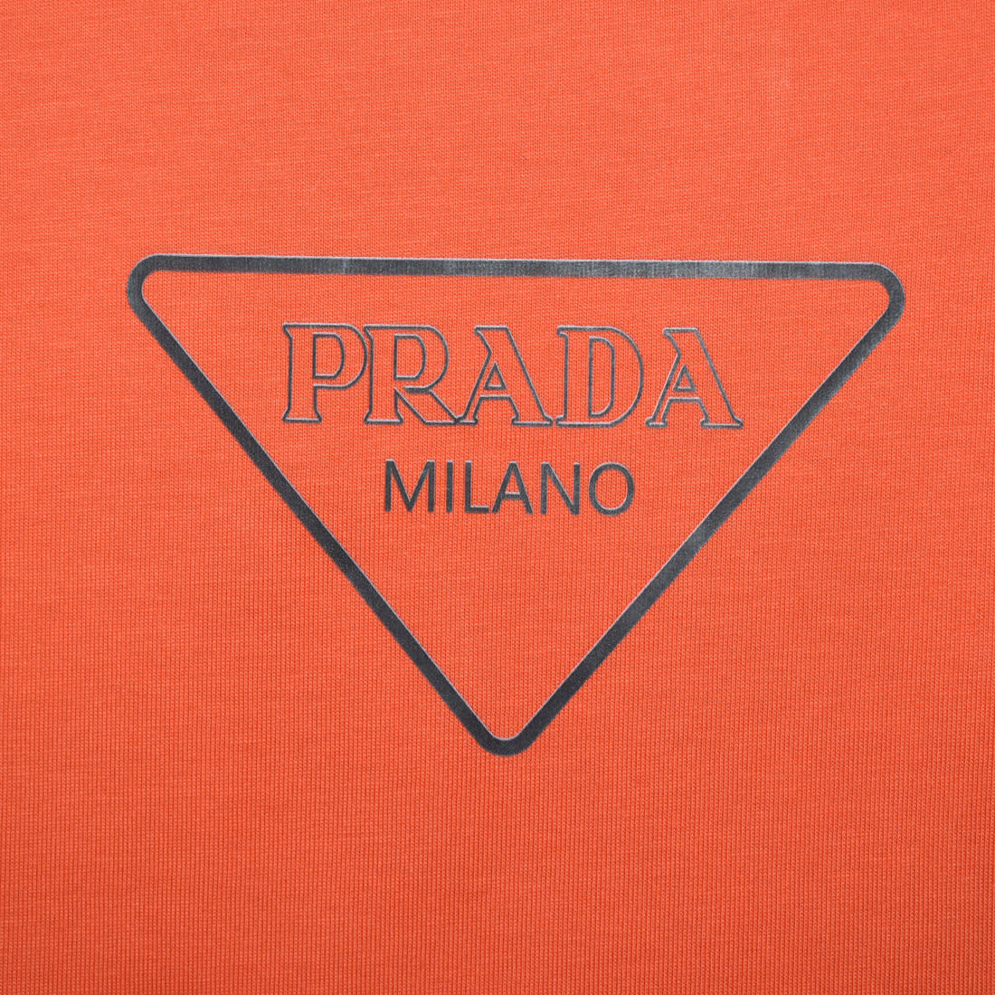 Prada Orange Logo Re-Nylon Detail Premium T-shirt-3