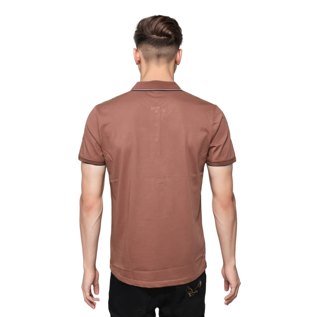 Prada Brown Embroidery Logo Premium Polo T-shirt-1