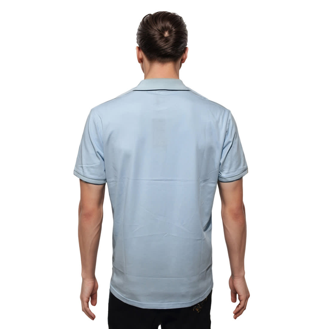 Prada Sky Blue Embroidery Logo Premium Polo T-shirt-1