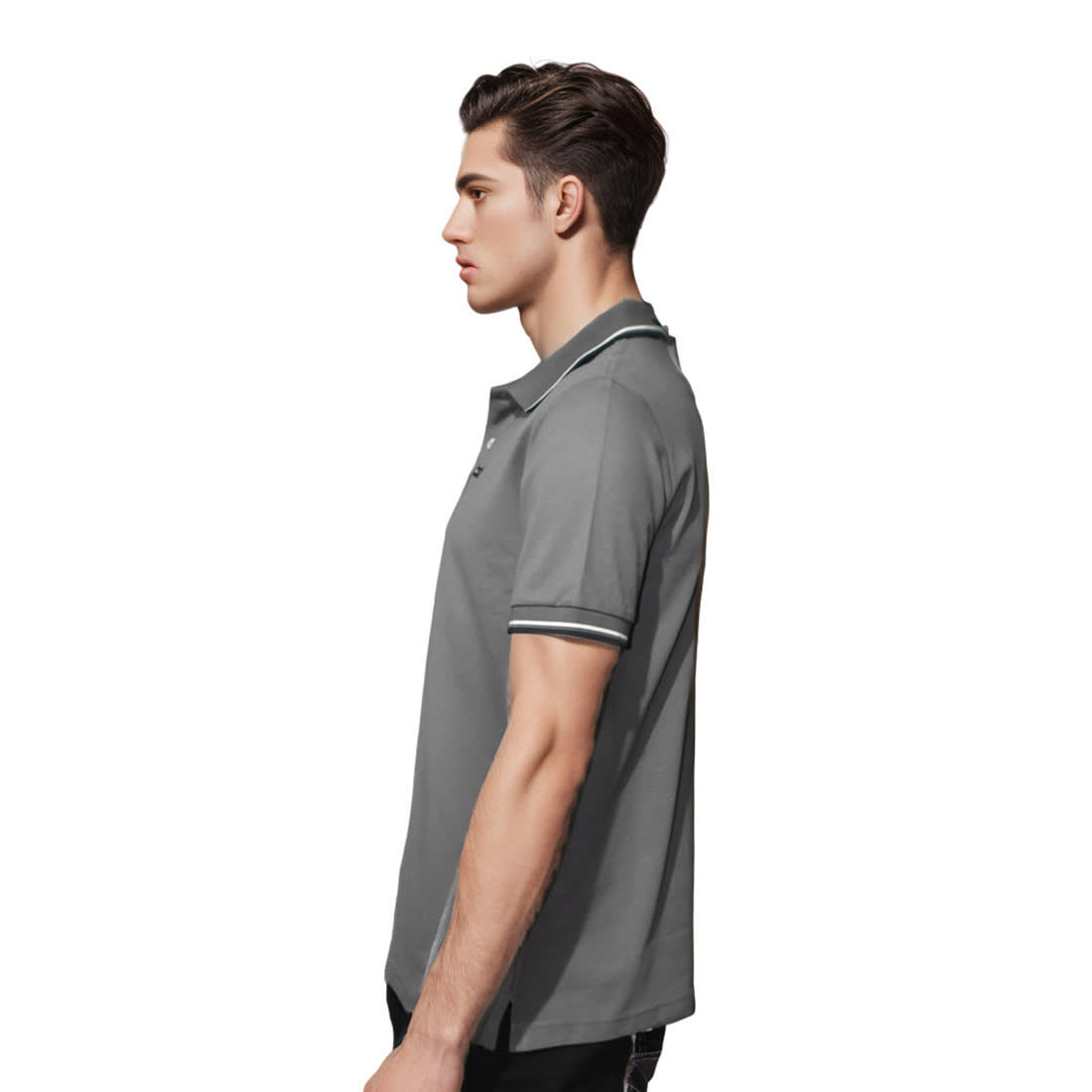 Prada Embossed Logo Grey Premium T-shirt-2