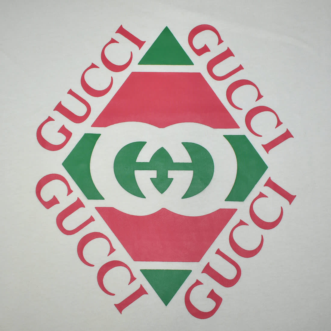 Gucci logo Print Cream Premium Quality T-shirt-3