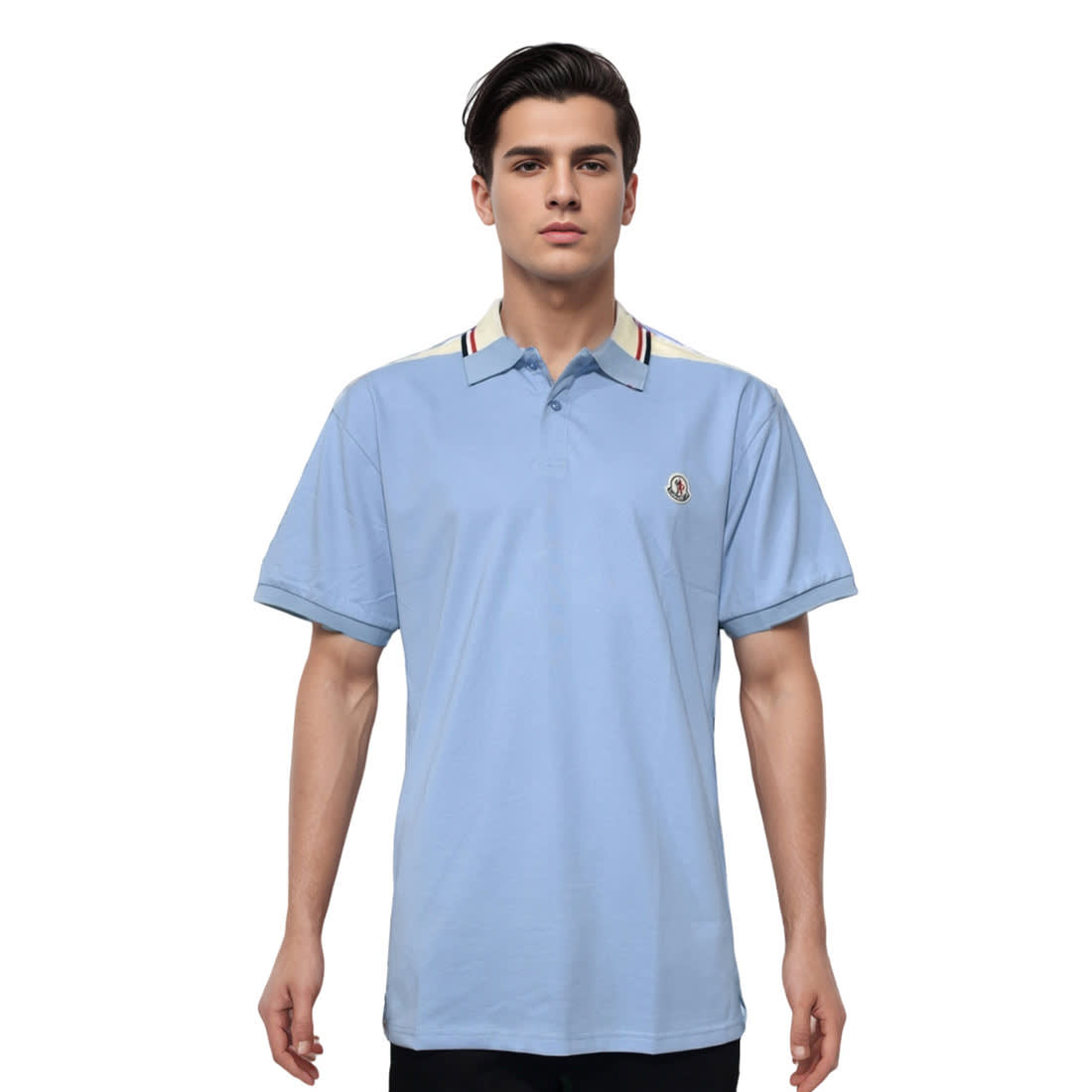 Moncler Logo Print Sky Blue Premium Quality T-shirt-0