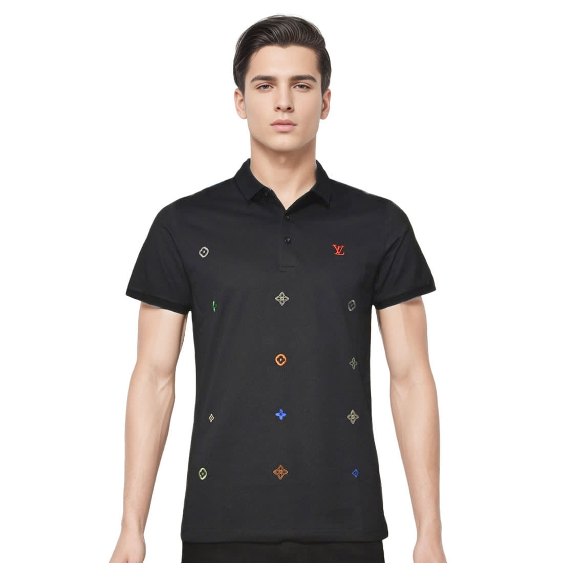Louis Vuitton Black Premium Quality Polo Tees-0