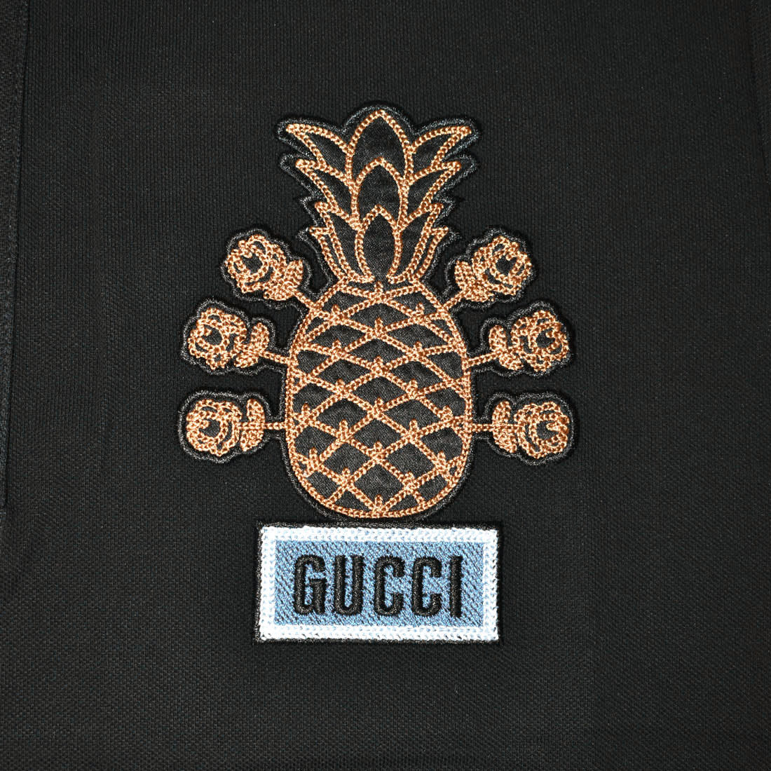 Gucci Pineapple Print Black Premium Polo T-shirt-3